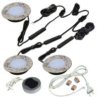 КСС КОМПЛЕКТ ИЗ 3-х LED СВЕТ-КОВ PLА-1 220V врезной/никель/тепл.свет/выкл/сет.шнур (19.143.35.523)