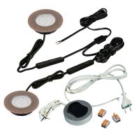 КСС КОМПЛЕКТ ИЗ 2-х LED СВЕТ-КОВ PLS 220V врезной/бронза/тепл.свет/выкл/сет.шнур (19.143.37.466)