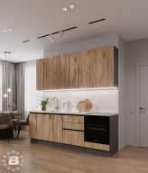 Кухня Hi-Tech 2,4м прямая Дуб золотой